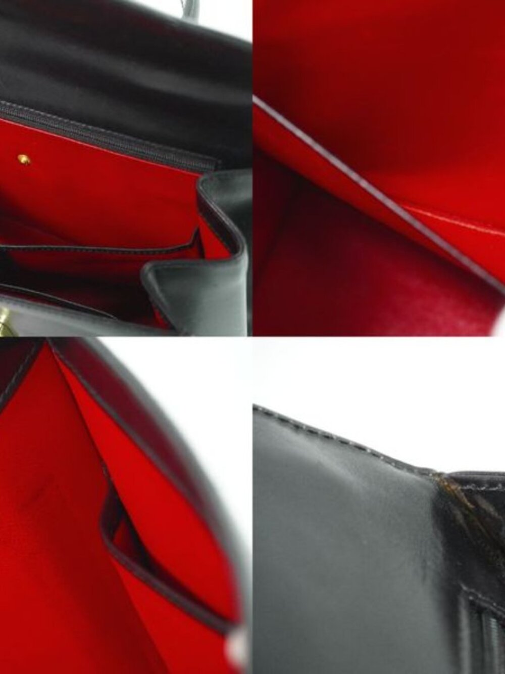 ★SOLD★ Gucci Lock 2-Way Shoulder Bag Leather Black Outside - Picture 8 of 9